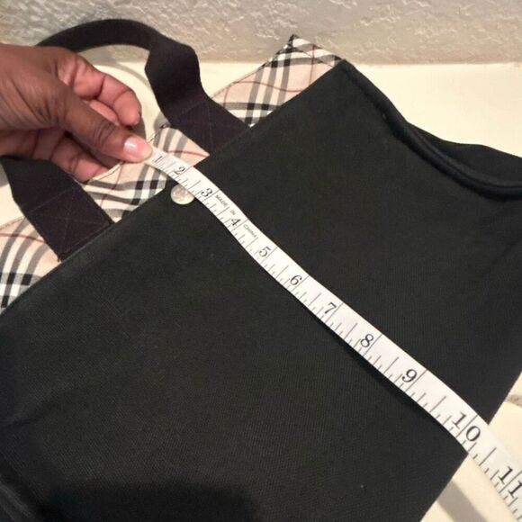 Burberry London Blue Label Nova Check Canvas Tote Black Tan Classic Print Preppy - Picture 11 of 12